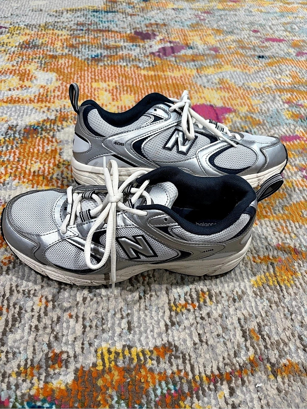 New Balance 400 Gray & White Athletic Shoes
